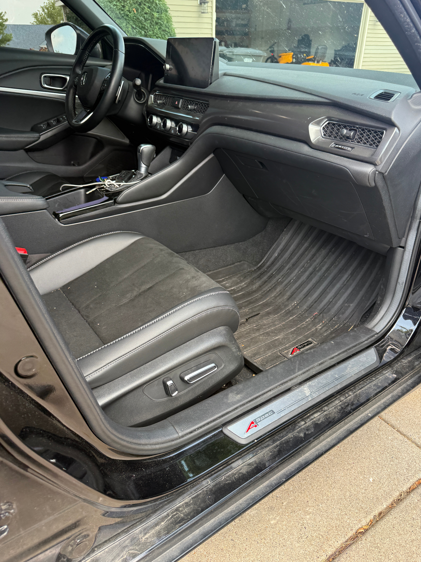Real detailed front seat and dashboard