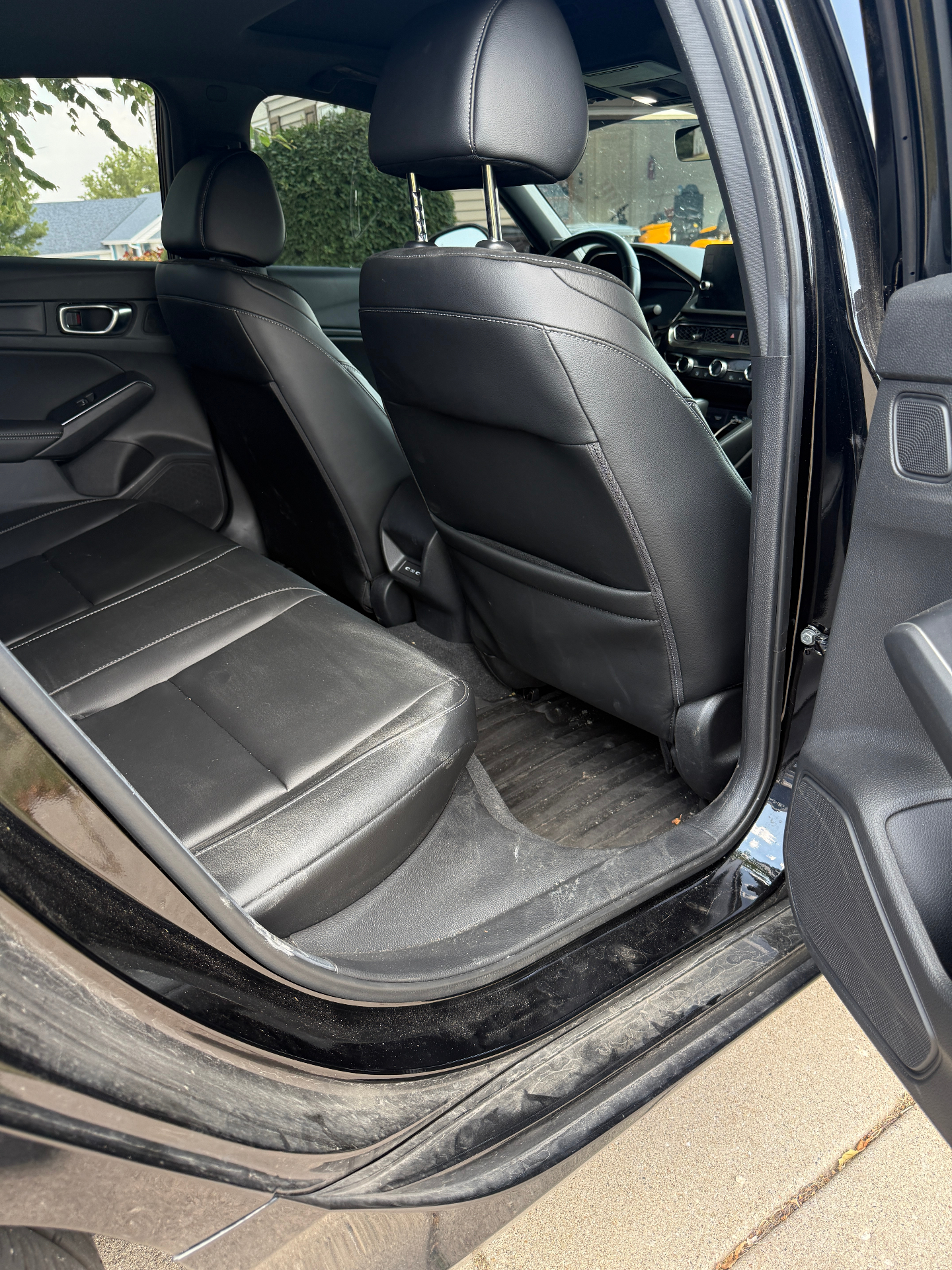 Real detailed rear seat and door sill